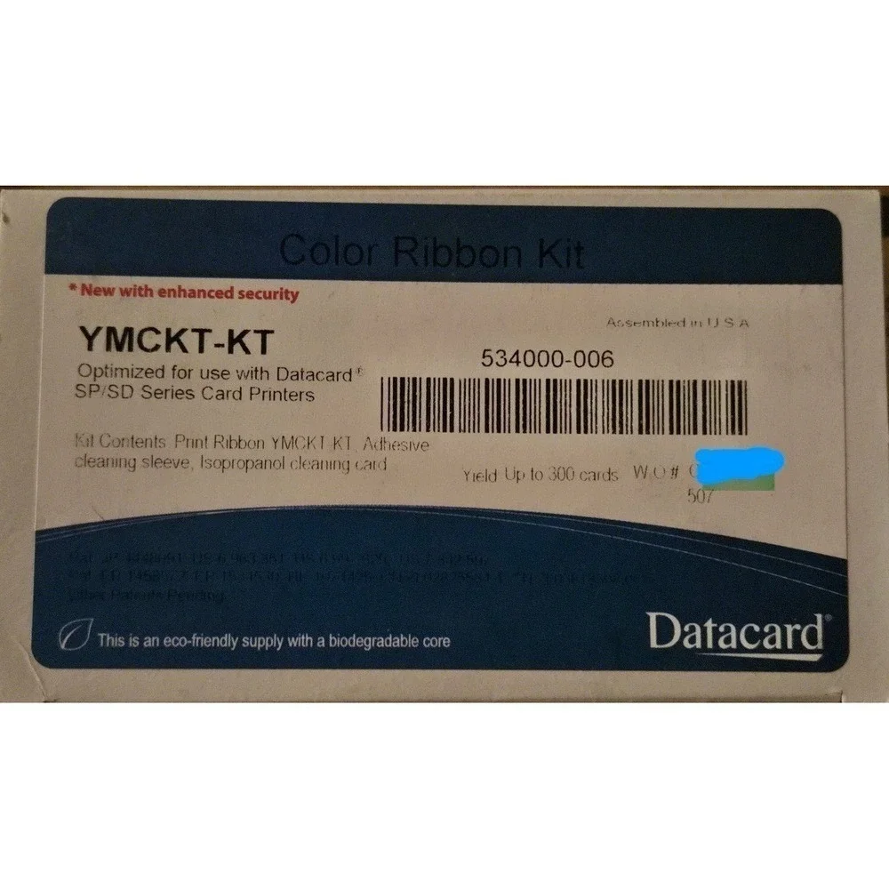 New Datacard 534000-006 Color Ribbon - YMCKT-KT - 300 Prints - Data Card